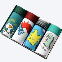 4 sztuk/partia bielizna męska bokserki moda drukowane majtki męskie kalesony bokserki wygodne marki Boxershort szorty 3